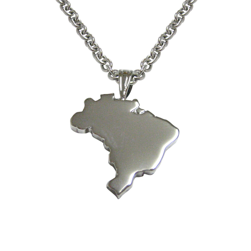 Brazil Map Shape Pendant Unisex Necklace 30$